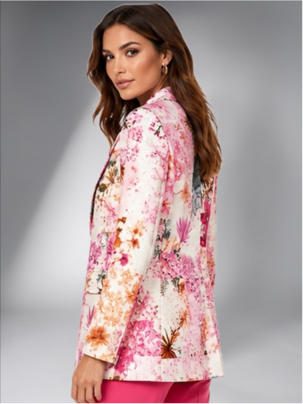 Floral Vintage-Inspired Linen Blend Blazer – Size M - Picture 3 of 10